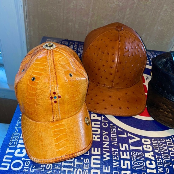 Bundle of 4 Ostrich skin Cap , Medium SZ/adjustable - Picture 5 of 10